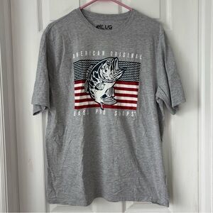 American Original Bass Pro Shops Gray American Flag Tee